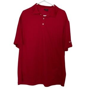 Nike Golf Men’s Polo Shirt Red XL Dri-FIT Performance